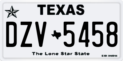 TX license plate DZV5458