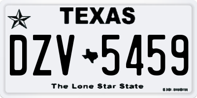 TX license plate DZV5459
