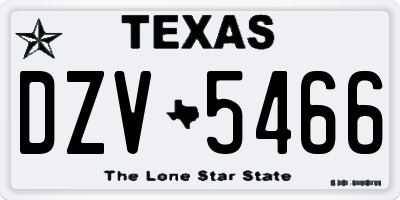 TX license plate DZV5466