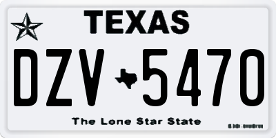 TX license plate DZV5470