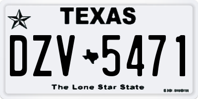 TX license plate DZV5471