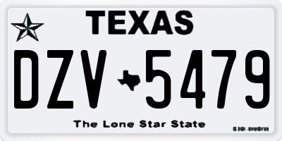 TX license plate DZV5479
