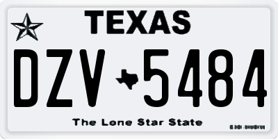 TX license plate DZV5484