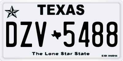 TX license plate DZV5488