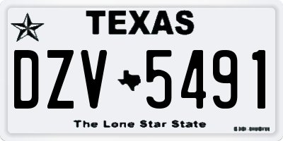 TX license plate DZV5491