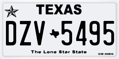 TX license plate DZV5495