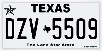 TX license plate DZV5509