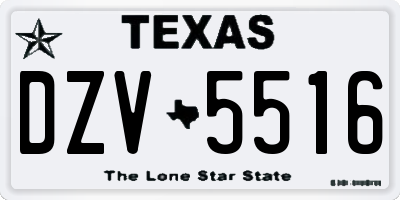 TX license plate DZV5516