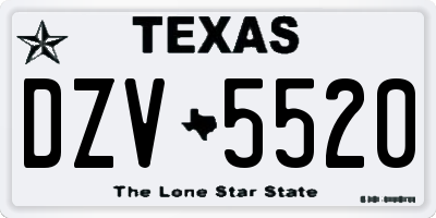 TX license plate DZV5520