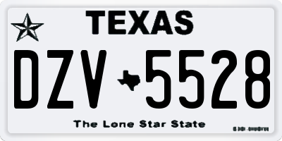 TX license plate DZV5528