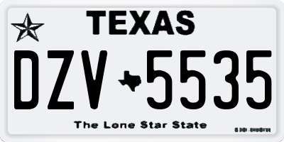 TX license plate DZV5535