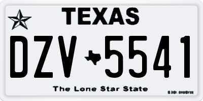 TX license plate DZV5541