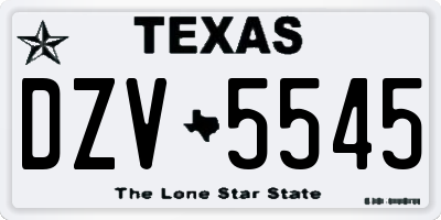 TX license plate DZV5545