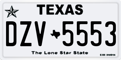 TX license plate DZV5553