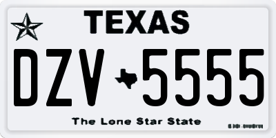 TX license plate DZV5555