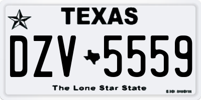 TX license plate DZV5559