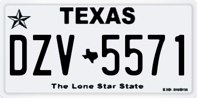 TX license plate DZV5571