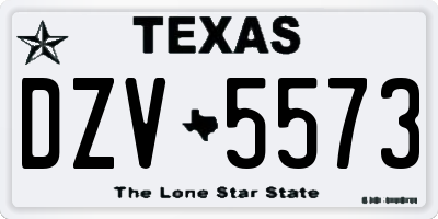 TX license plate DZV5573