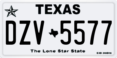 TX license plate DZV5577