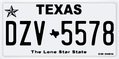 TX license plate DZV5578