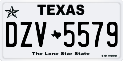 TX license plate DZV5579