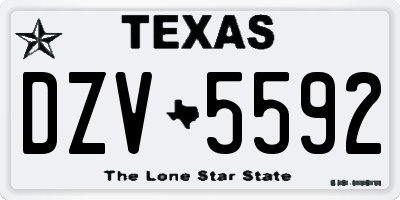 TX license plate DZV5592