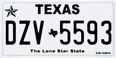 TX license plate DZV5593