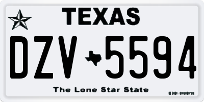 TX license plate DZV5594