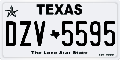 TX license plate DZV5595
