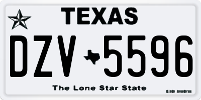 TX license plate DZV5596