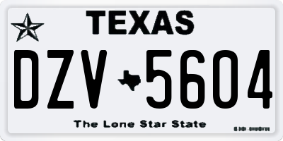 TX license plate DZV5604