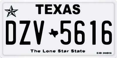 TX license plate DZV5616