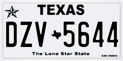 TX license plate DZV5644
