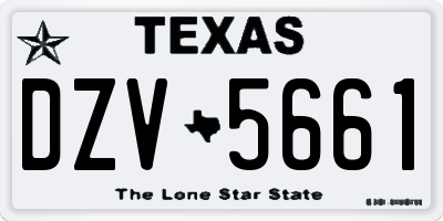 TX license plate DZV5661