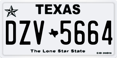 TX license plate DZV5664