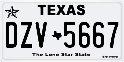 TX license plate DZV5667