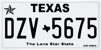 TX license plate DZV5675