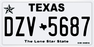 TX license plate DZV5687
