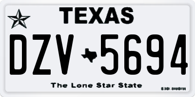 TX license plate DZV5694