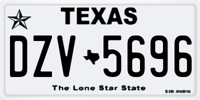 TX license plate DZV5696