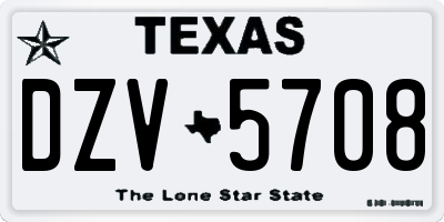 TX license plate DZV5708
