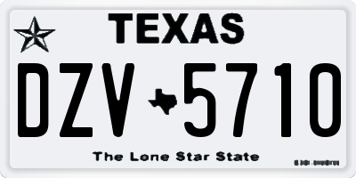 TX license plate DZV5710