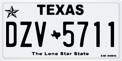 TX license plate DZV5711