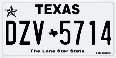 TX license plate DZV5714