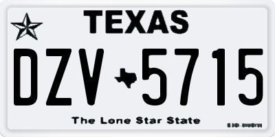 TX license plate DZV5715