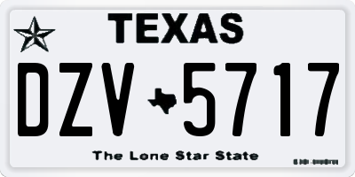 TX license plate DZV5717
