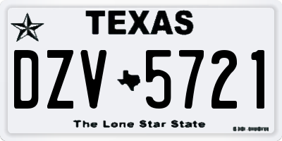 TX license plate DZV5721