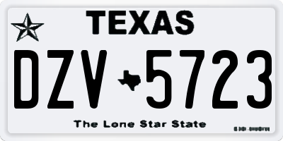 TX license plate DZV5723