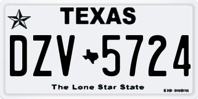 TX license plate DZV5724