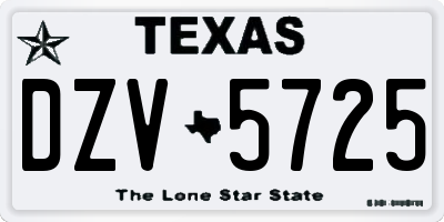 TX license plate DZV5725